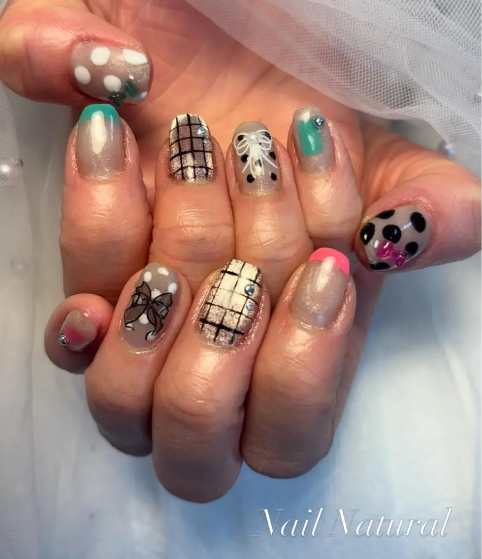 ネイル マグネットネイル 持ち込み 春ネイル ハンドネイル Nail salon Natulalのネイルデザイン