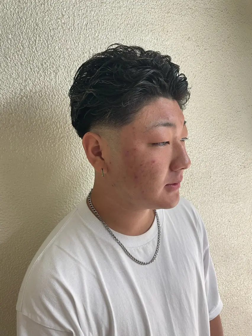 ミディアム パーマ メンズ 辻堂メンズ特化 YU-YAのヘアスタイル
