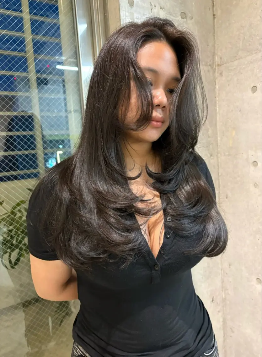 ロング レイヤーカット カット 福岡レイヤーカット/ ゴトリのヘアスタイル