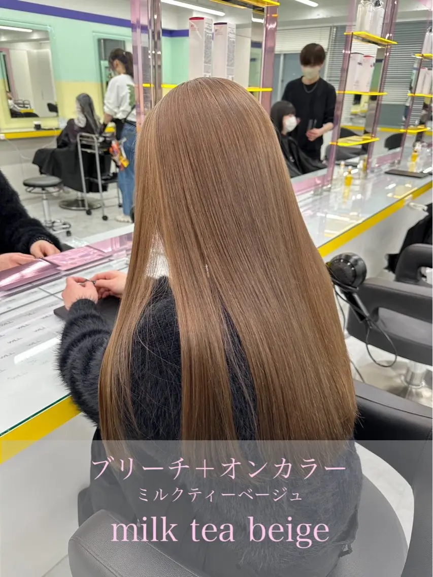 ロング カラー ヘアカラー 🤍縮毛/ボブ/ 髪質改善🤍のヘアスタイル
