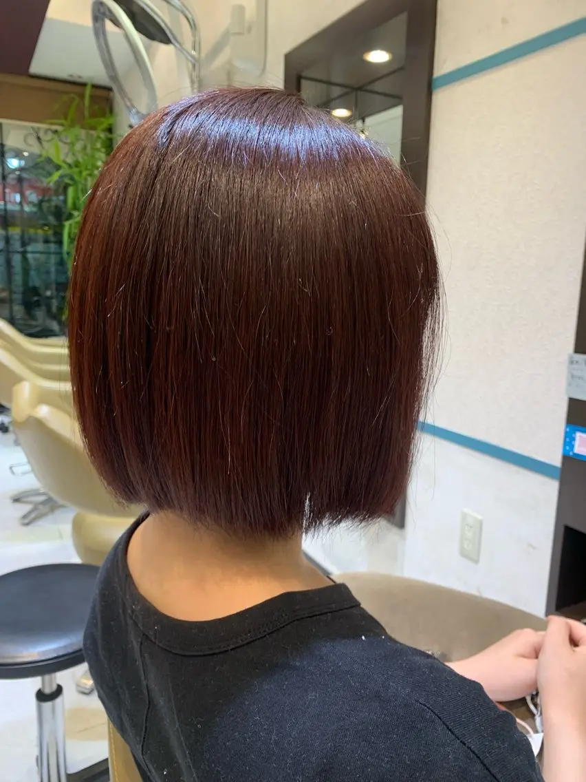 ミディアム カラー ブリーチ ブラウンカラー ブリーチなしカラー オレンジ オレンジブラウン Satomi サトミのヘアスタイル