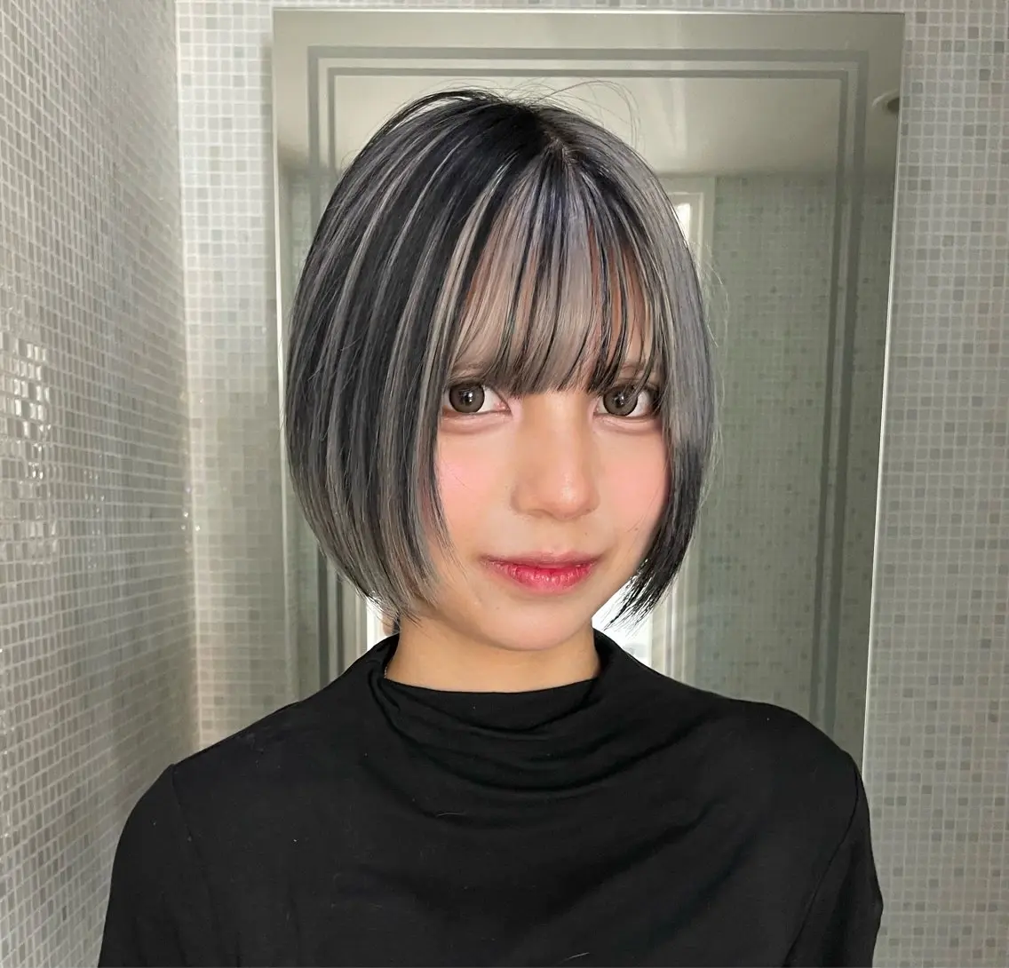 ミディアム カラー こだわりハイトーン/ ケアブリーチ/岸のヘアスタイル