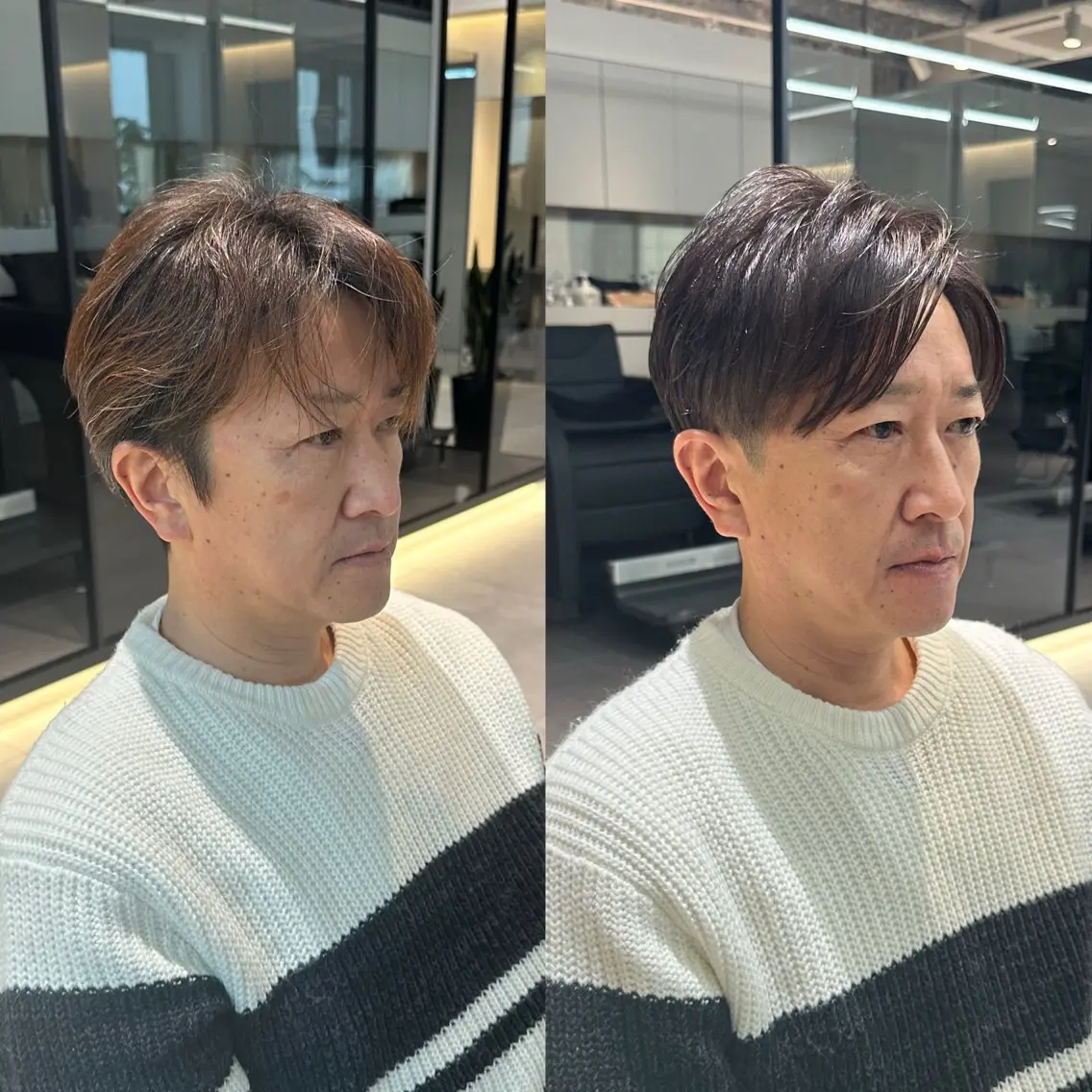 メンズ 縮毛矯正 美容室のヘアスタイル