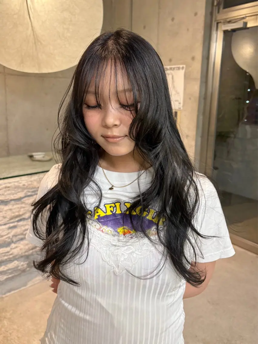 ロング カラー 透明感カラー グレージュ ヘアカラー トリートメント ハルカ 透明感カラーのヘアスタイル