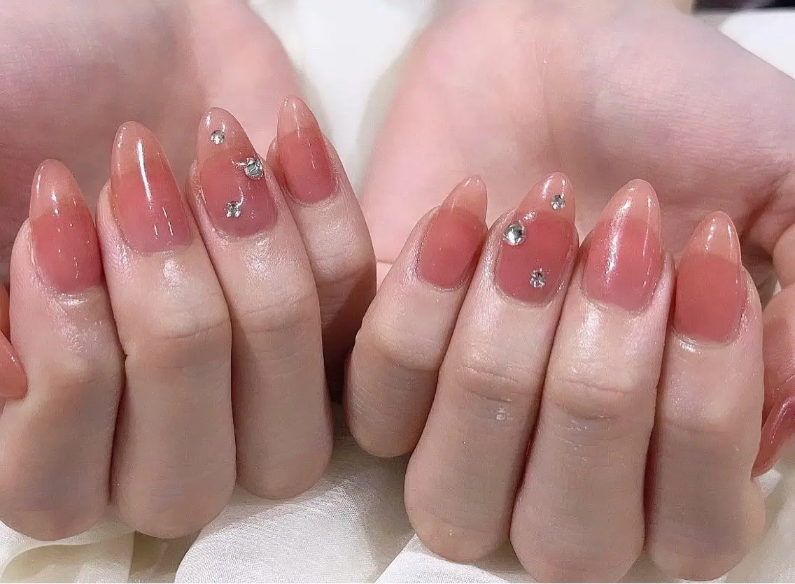 ネイル チークネイル フットネイル フレンチネイル ジェルネイル ガラスフレンチ NAILR rina 🎀ིྀ恵比寿のネイルデザイン
