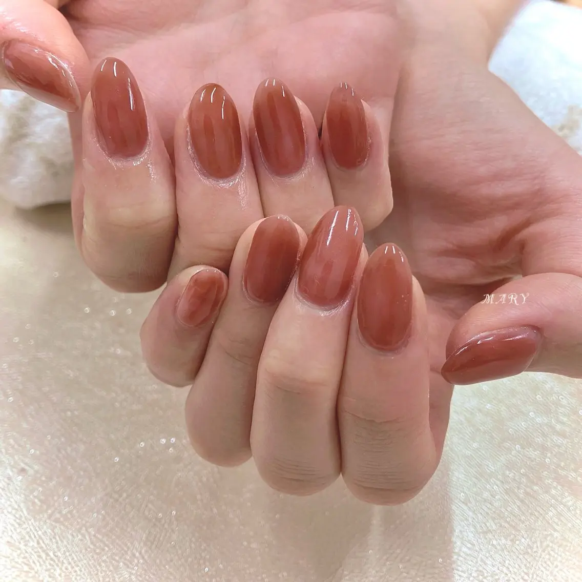 ネイル ボルドー ニュアンスネイル ワンカラーネイル Mary nail .narumiのネイルデザイン
