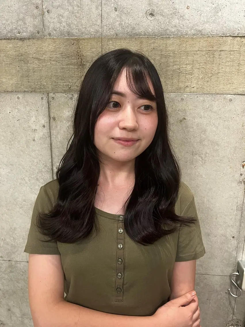セミロング ヘアカラー wewe はるかのヘアスタイル