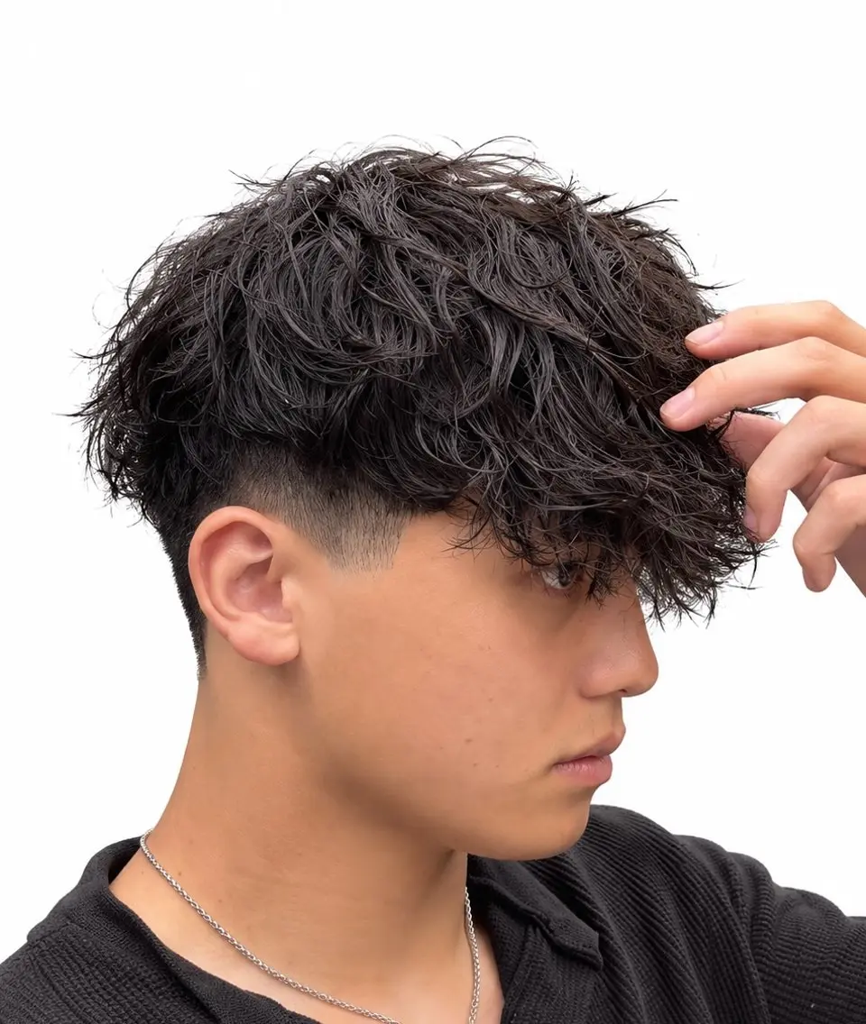 ミディアム パーマ メンズ カット パーマ スパイキー⚡️/ 海外風ヘア🌊秀平のヘアスタイル