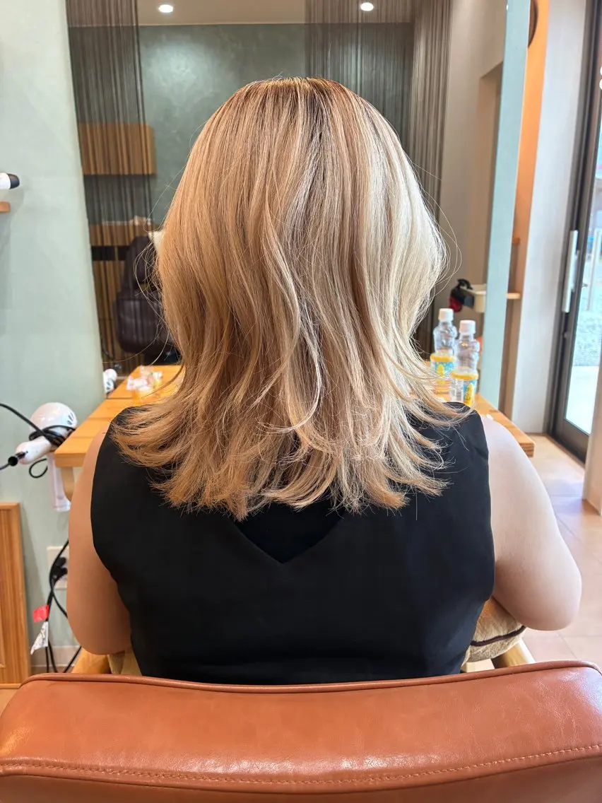 ミディアム Parc 三沢市 momokaのヘアスタイル