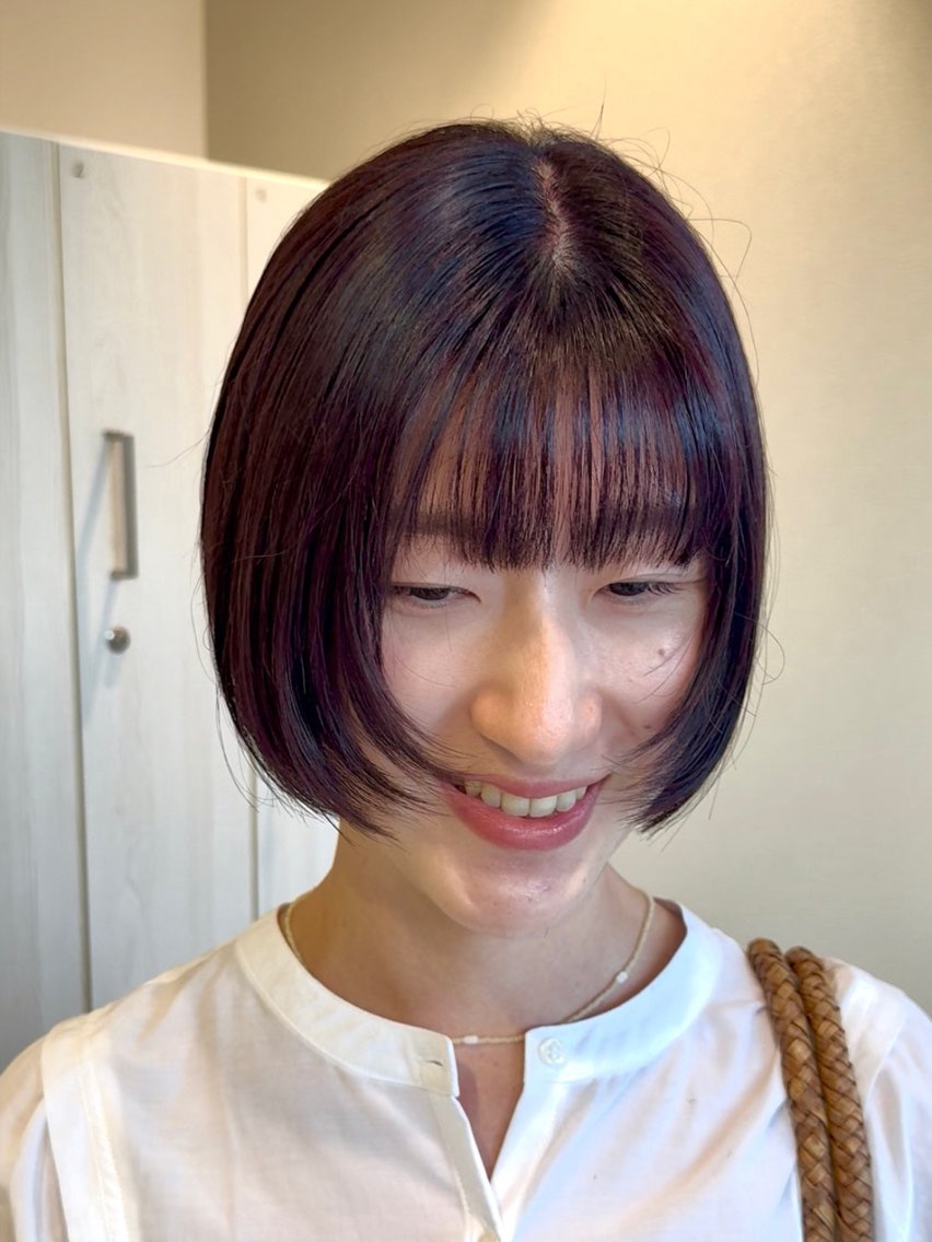 ショート カラー ボブレイヤー ボブ レイヤーカット カット ヘアカラー トリートメント 𝘀𝗮𝗲 ⑅*/ 艶髪/ショートボブのヘアスタイル