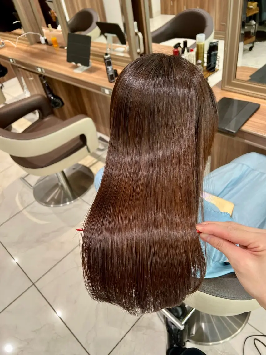 ロング 縮毛矯正 トリートメント 髪質改善縮毛矯正 谷口雄太のヘアスタイル