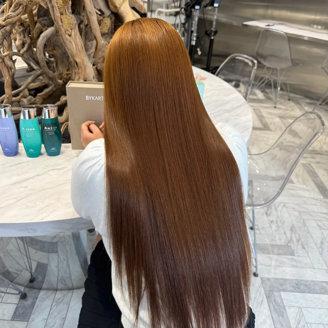 【カラー+トリートメント】⭐️ミニモ限定⭐️ワンカラー&うるツヤ髪質改善トリートメントの写真