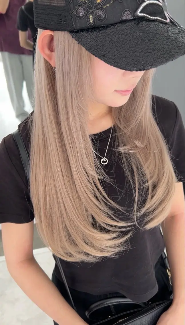 ロング カラー カット ヘアカラー トリートメント 永田 雄真のヘアスタイル