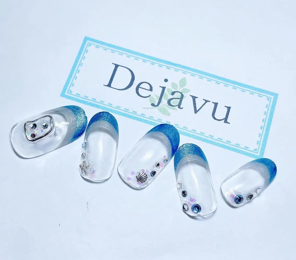 ネイル アートネイル マグネットネイル 夏ネイル Nail salon Dejavu 🌿のネイルデザイン