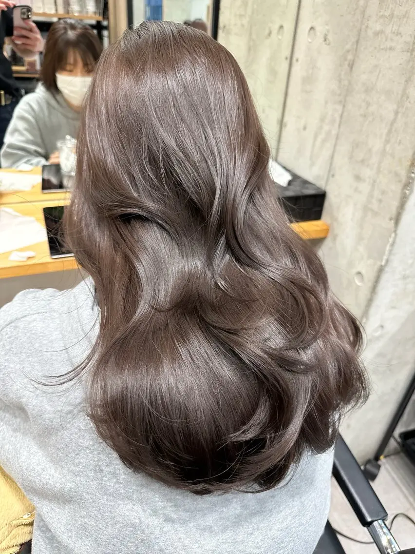 セミロング カット ヘアカラー トリートメント ✨透明感カラー/縮毛 恵比寿HAYATO✨のヘアスタイル
