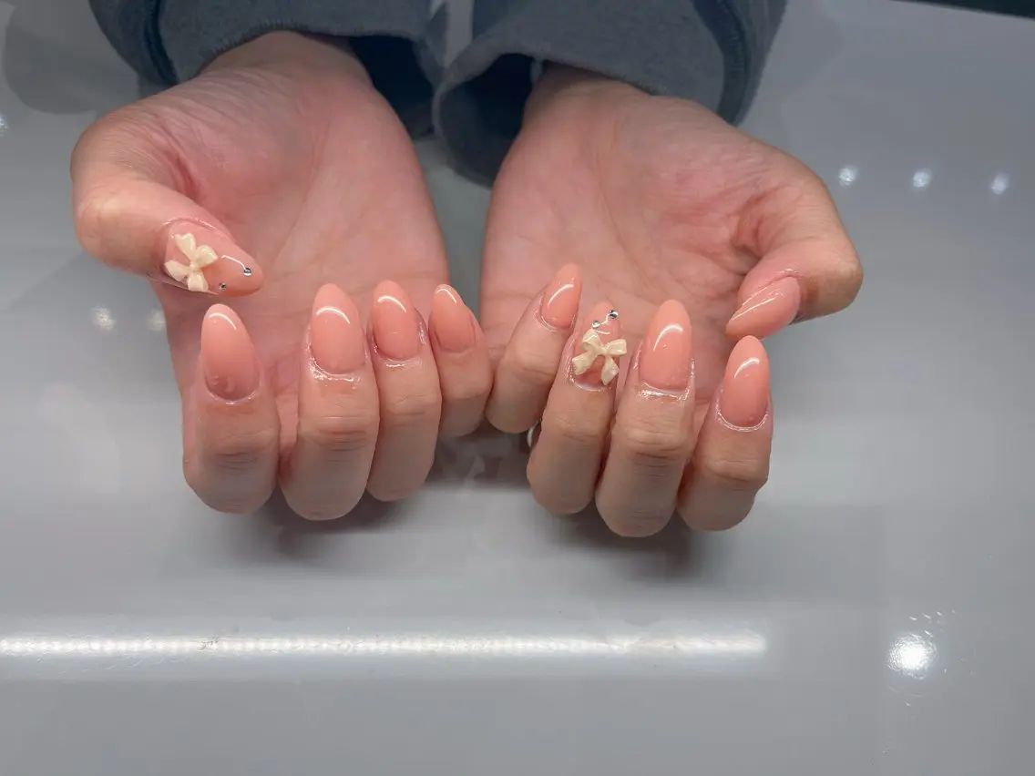 ネイル オーロラネイル フレンチネイル ガラスフレンチ ロングネイル マグネットネイル ハンドネイル XIMINANAIL SALON堀江店のネイルデザイン