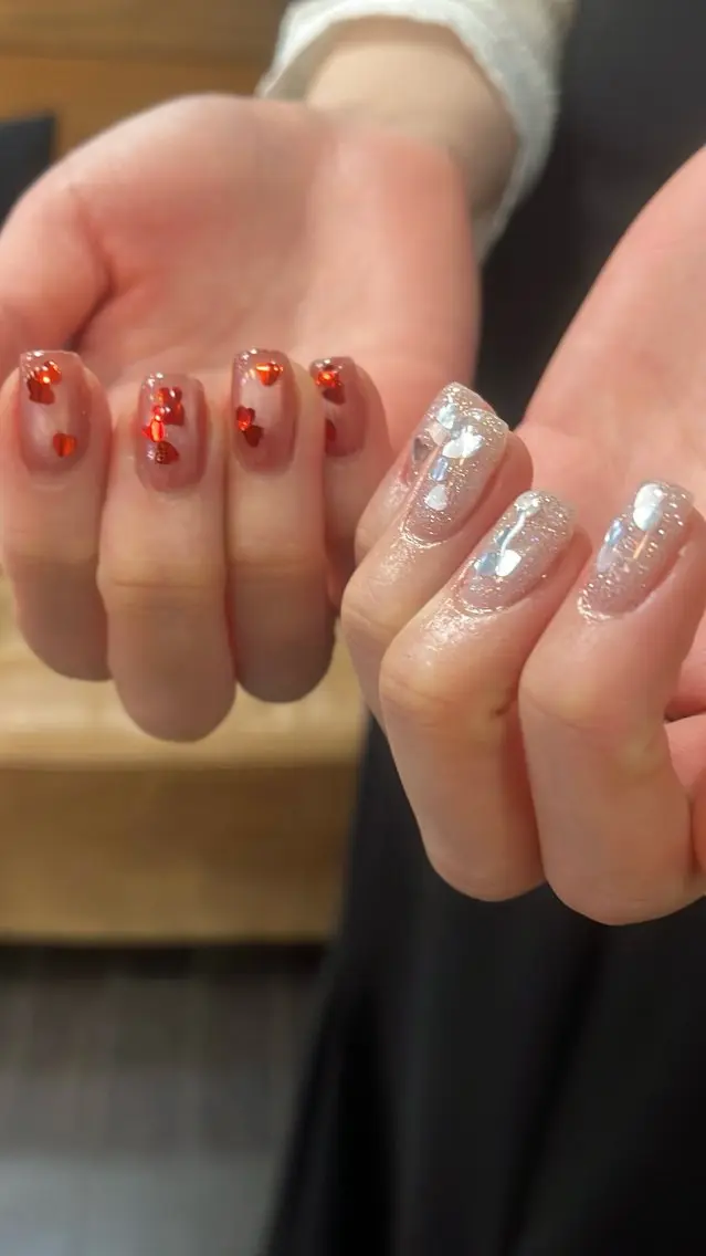 ネイル クリアネイル ジェルネイル 氷ネイル・うるうるネイル ニュアンスネイル シンプルネイル SAKU nail 作島茜のネイルデザイン
