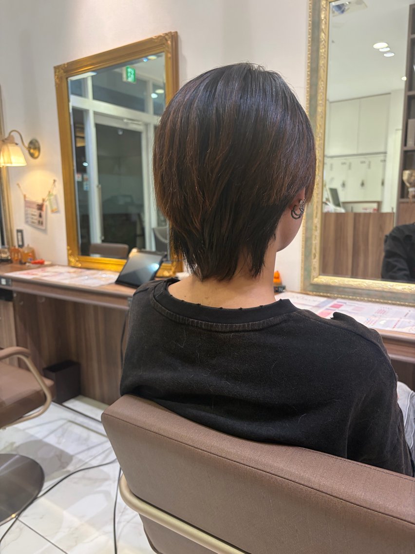 ミディアム 外ハネヘア ウルフカット カット メンズスタイル特化 松原京✂️👦🏻のヘアスタイル