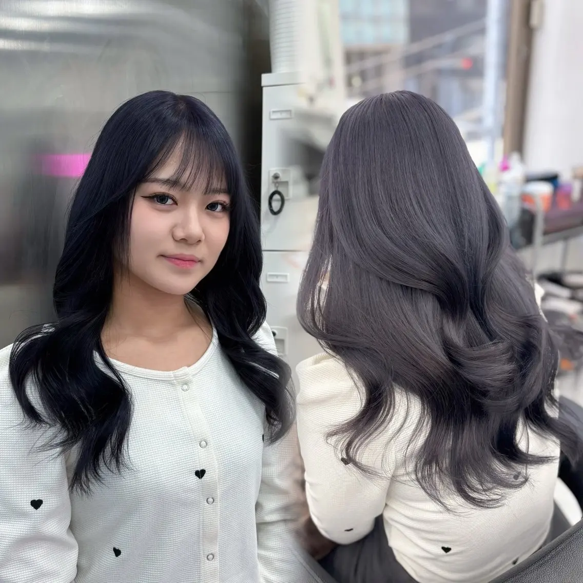 ロング カラー 抜け感レイヤー︴ ニュアンスカラーのヘアスタイル