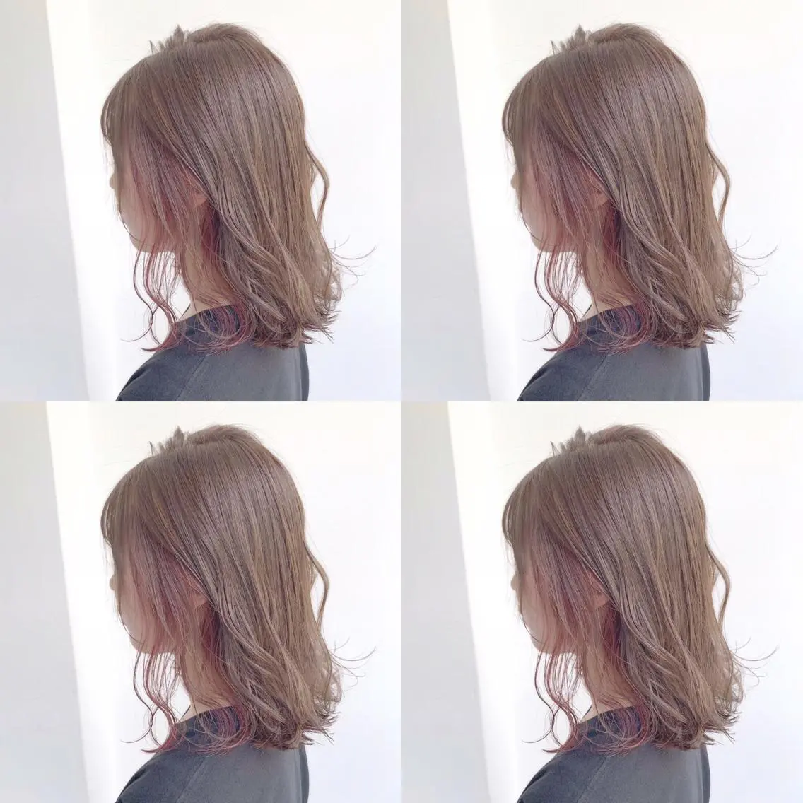 セミロング カラー エフェクトブリーチ 🌟前澤啓太朗のヘアスタイル
