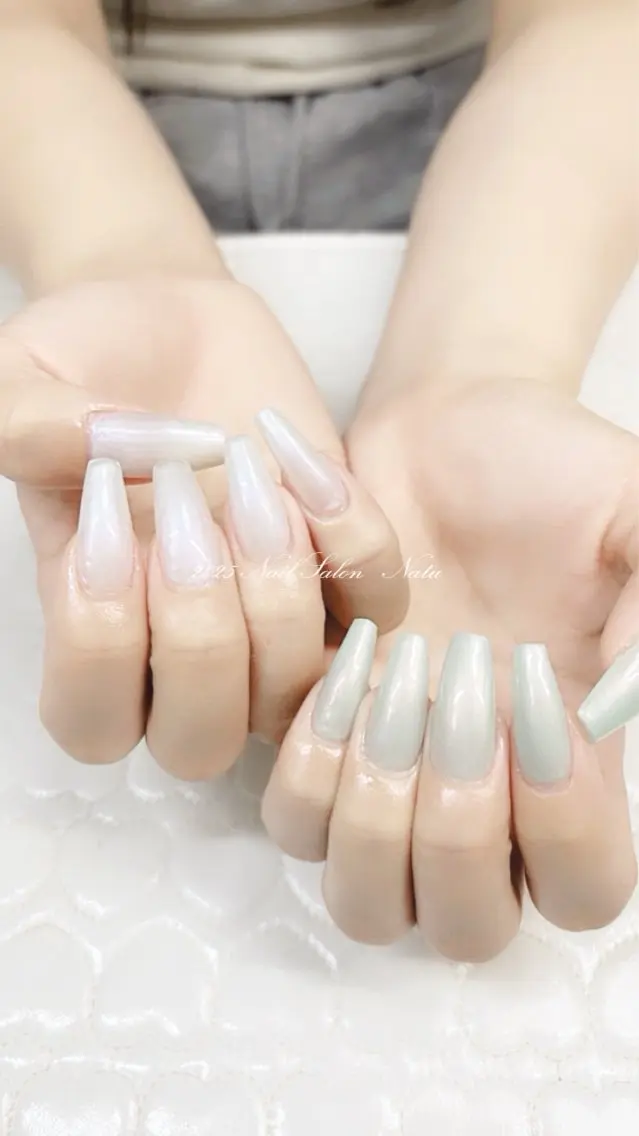 ネイル 長さ出し ロングネイル nailsalon Natuのネイルデザイン