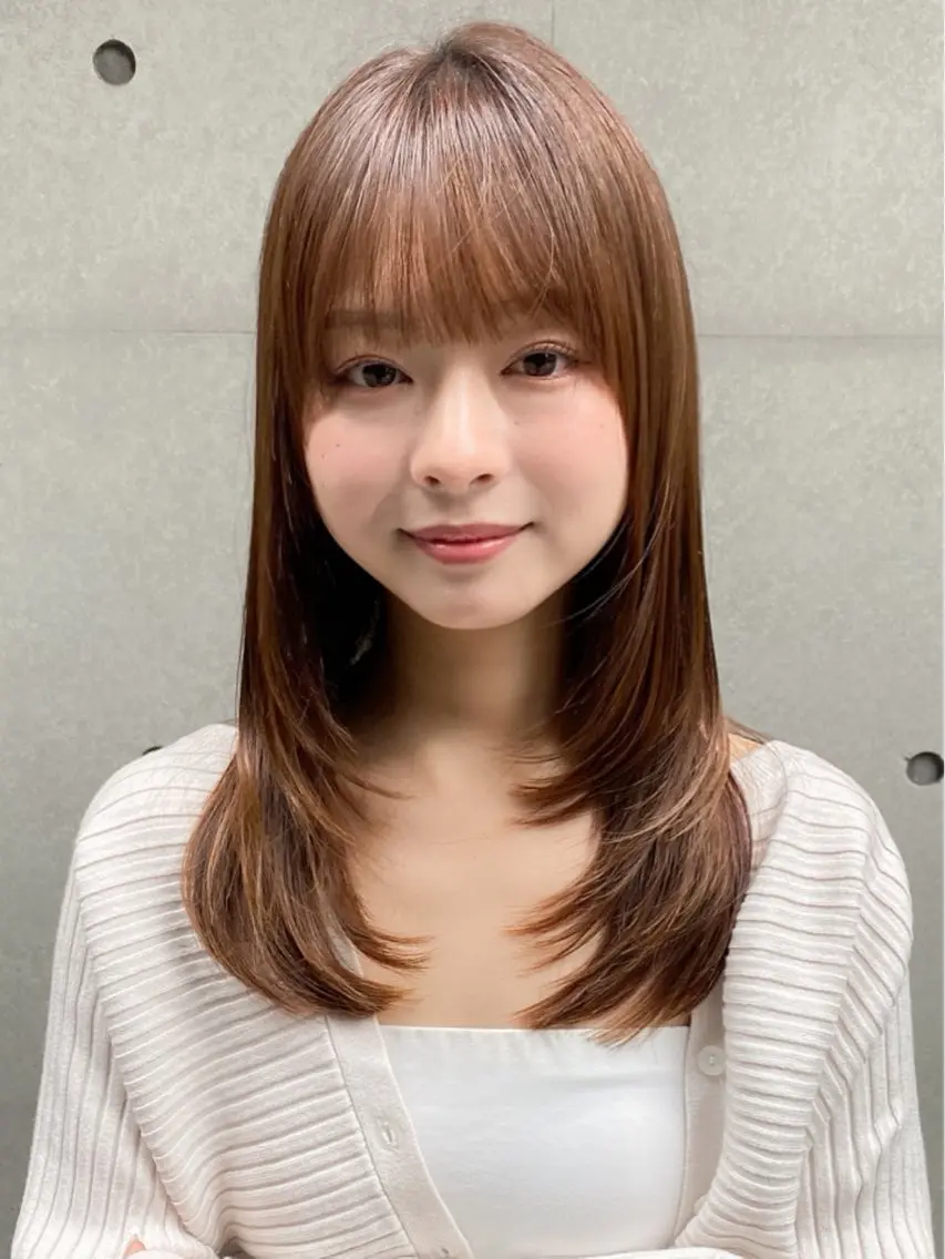 セミロング カラー レイヤーカット 縮毛矯正 カット ヘアカラー 縮毛矯正 トリートメント レイヤー×髪質改善✨ 渋谷/佐藤侑哉のヘアスタイル