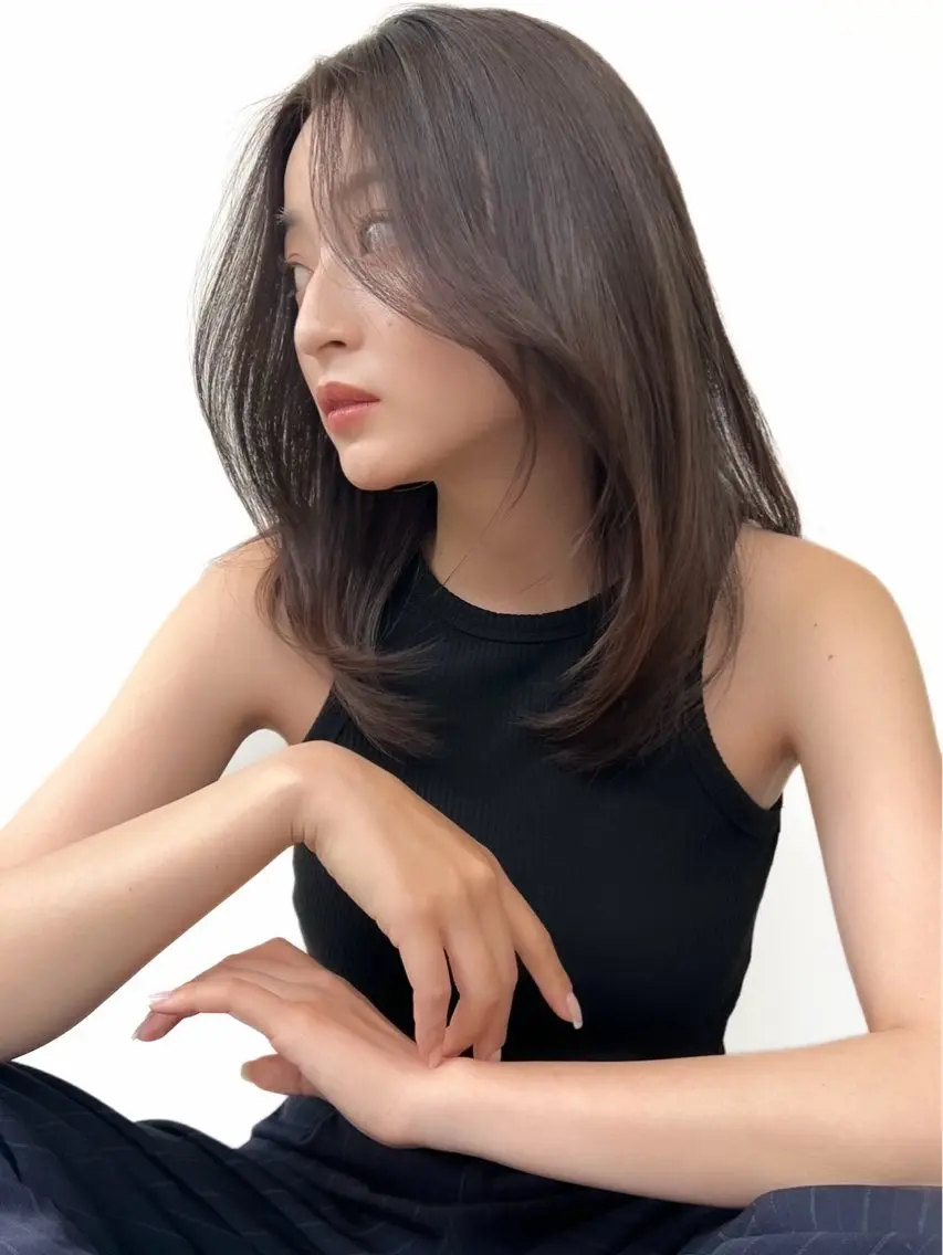 セミロング カラー ヘアアレンジ ヘアカラー 🫧透明感カラー/ Wカラー🫧namiのヘアスタイル