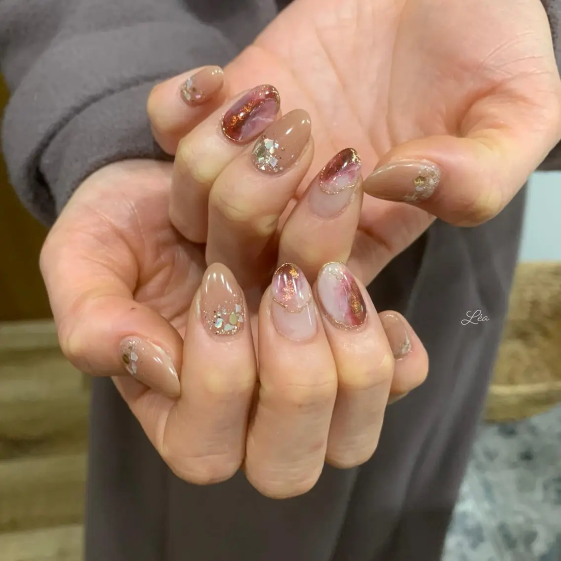 ネイル ジェルネイル 持ち込み パラジェル ソフトジェル Léa nailのネイルデザイン