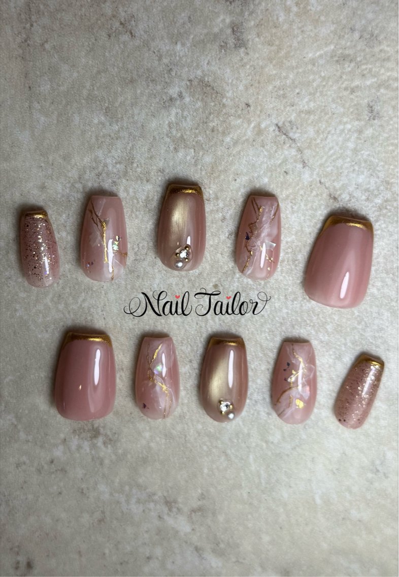 ネイル 成人式 ネイルチップ ブライダルネイル ハンドネイル NailTailor ネイルテイラーのネイルデザイン