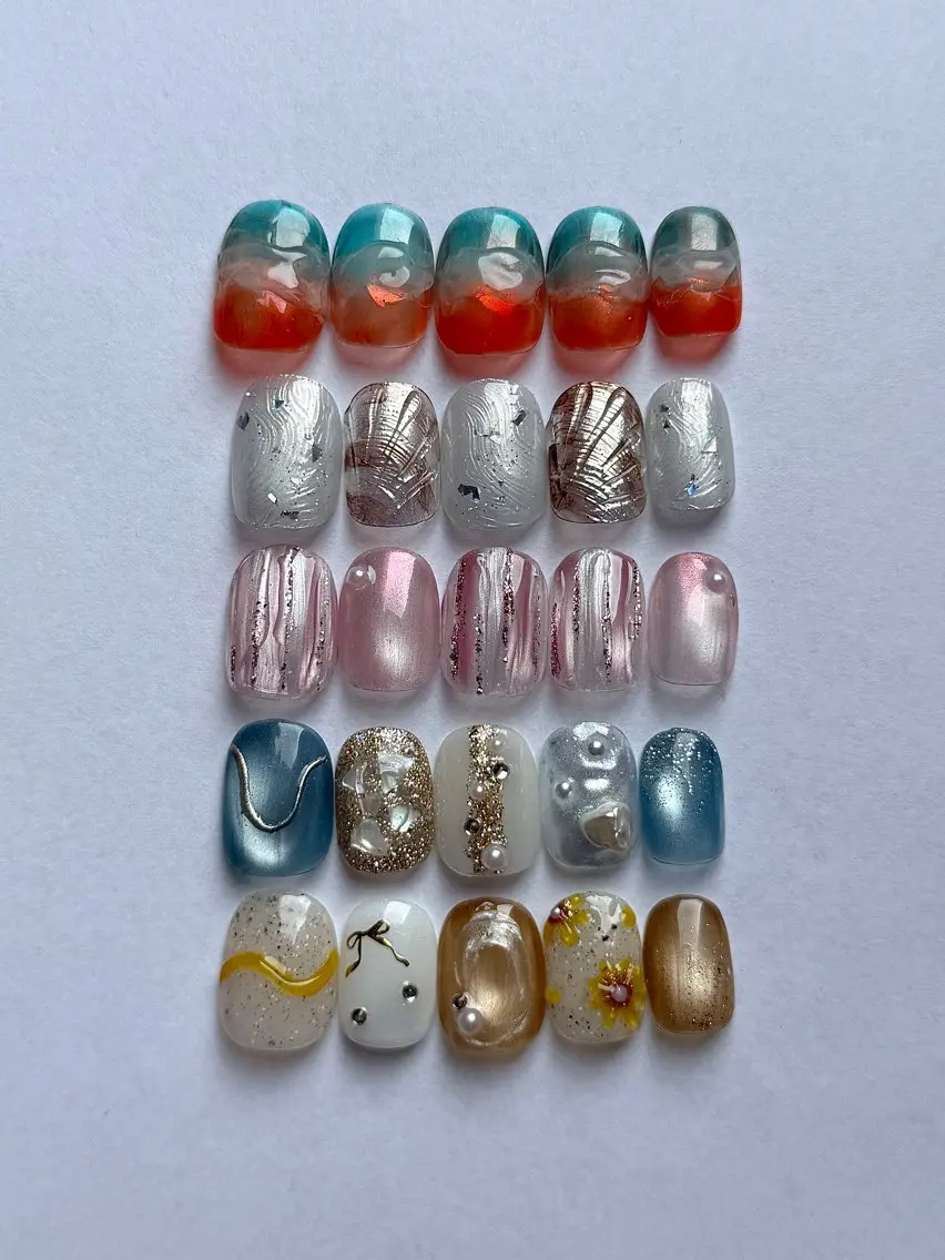 【当日予約限定】定額デザインpremium course🌻ニュアンス、ミラーオーロラ、ぷっくり💅✨パラジェル変更無料の写真