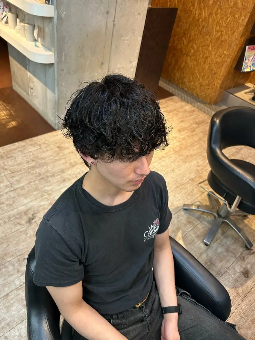 ショート パーマ メンズ メンズパーマ カット パーマ トリートメント 桜井晶/ Blossom大山店のヘアスタイル
