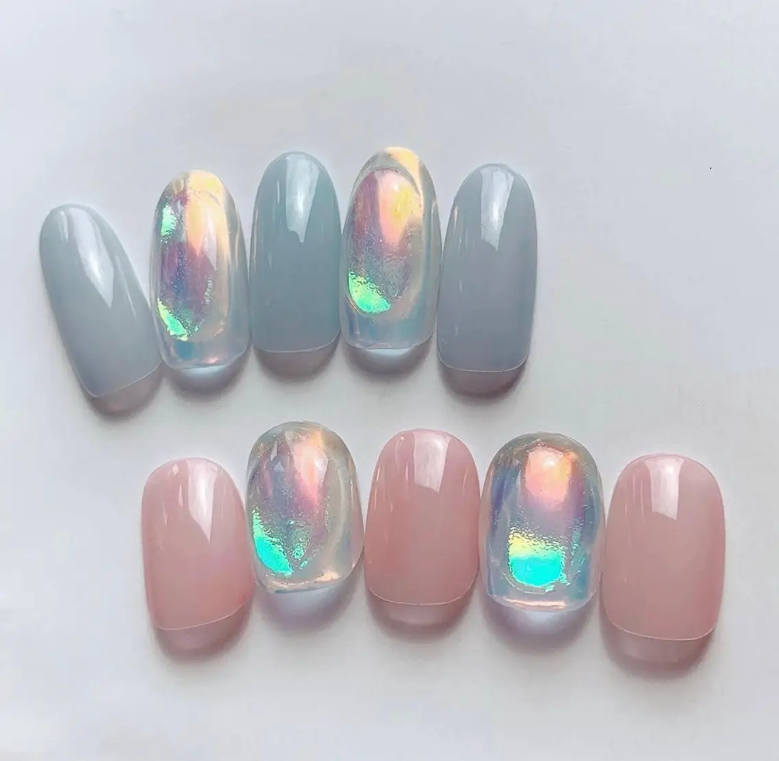 ネイル 氷ネイル・うるうるネイル 夏ネイル ハンドネイル Mirpop nailのネイルデザイン