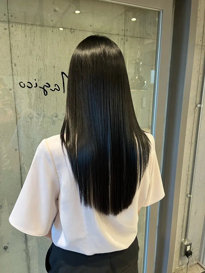 ロング カラー ヘアアレンジ カット ヘアカラー トリートメント 🍀透明感カラー×垢 抜けボブ リクト💥のヘアスタイル