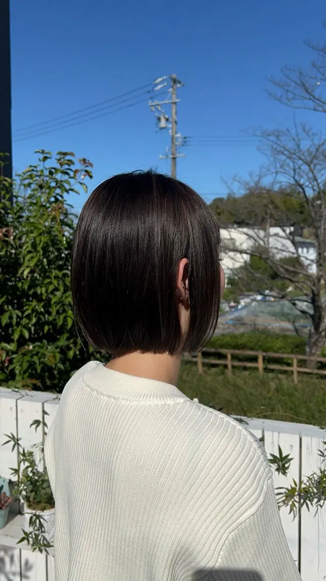 ミディアム カラー ハイライトカラー ボブ ハイライト カット ヘアカラー むらたナチュラルパー マ🌀透明感カラーのヘアスタイル