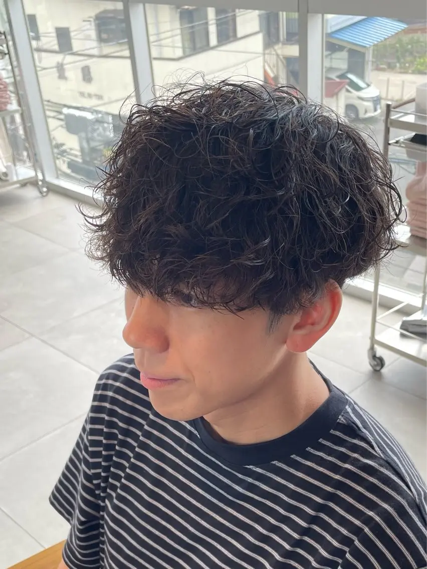 ミディアム パーマ メンズ 辻堂メンズ特化 YU-YAのヘアスタイル