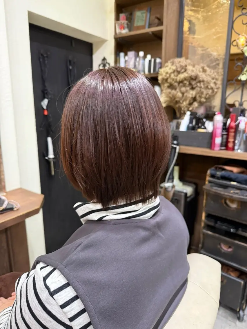 ミディアム カラー ブラウンカラー カット ヘアカラー 高橋 葵のヘアスタイル