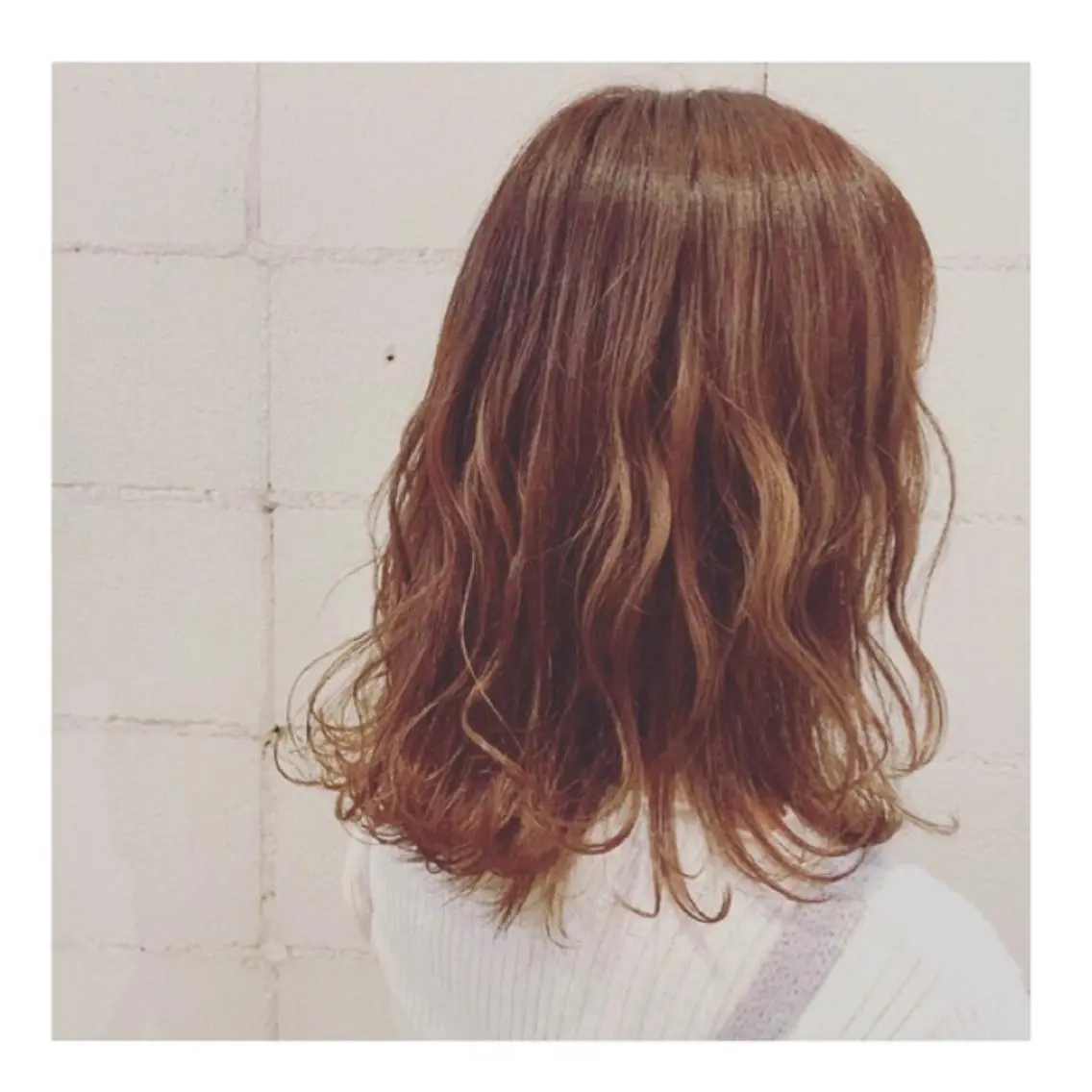 ミディアム オレンジブラウン ❁⃘ ち だ り さ ❁⃘のヘアスタイル