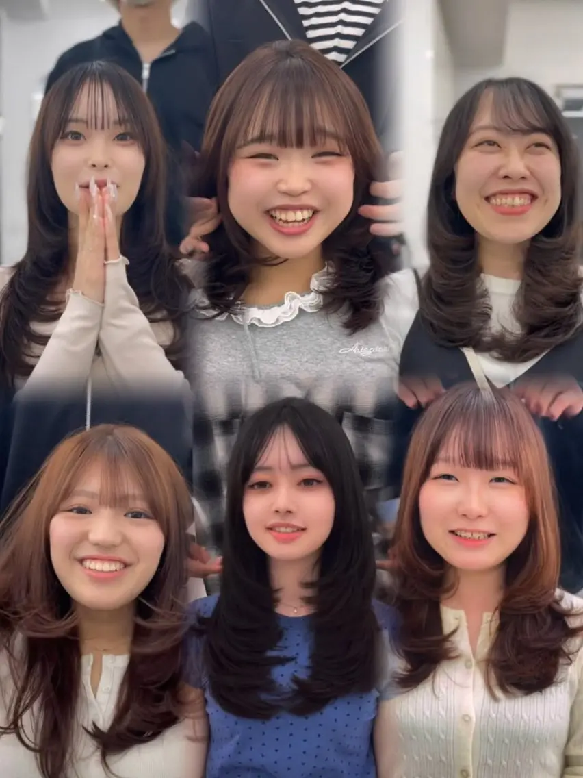 ロング カラー レイヤーカット カット ヘアカラー トリートメント ヘッドスパ 盛れる顔周り✨韓国 レイヤーkanatoのヘアスタイル