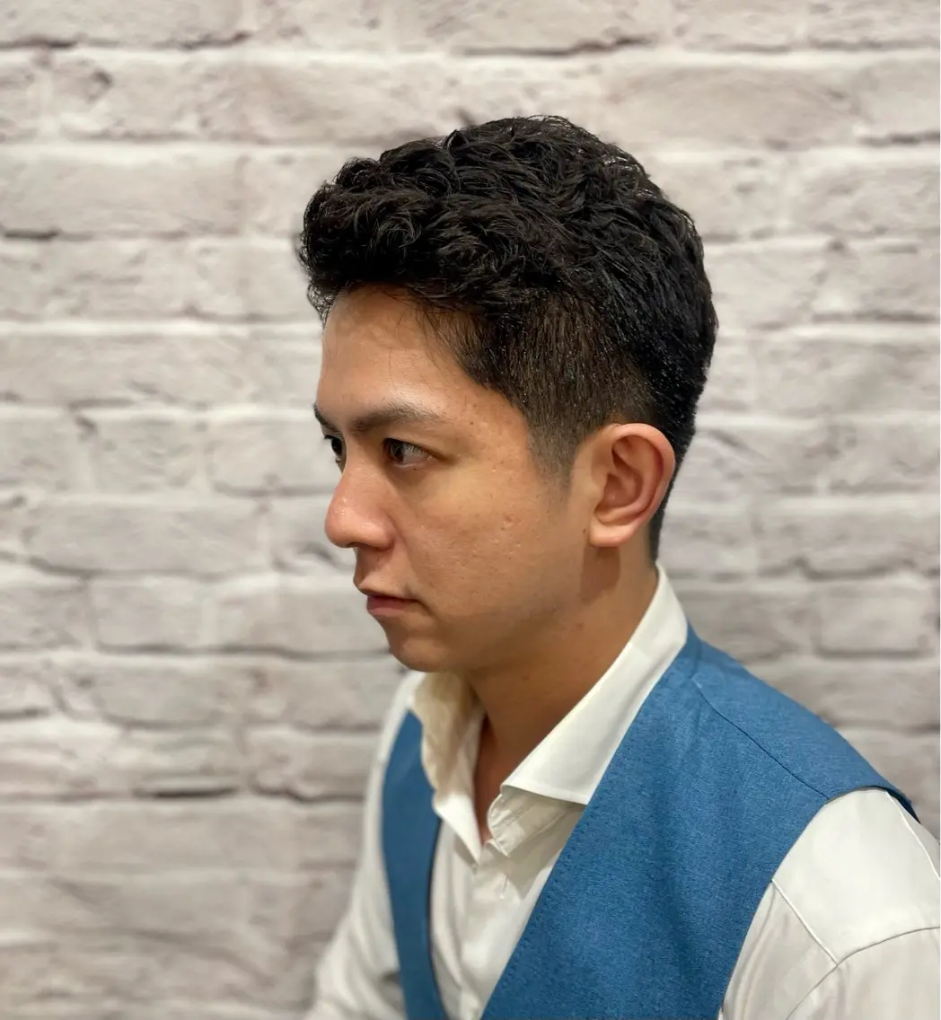 ショート パーマ メンズ カット パーマ メンズカット❗️ 岡本晟我のヘアスタイル