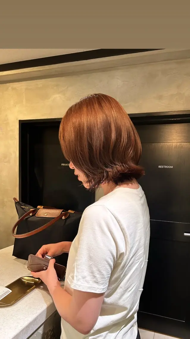 ミディアム カラー カット ヘアカラー タナカ カナ🫧のヘアスタイル