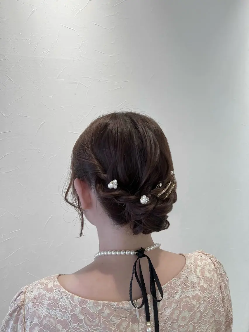 ミディアム ヘアアレンジ ふわモテ/艶カラー yuki♡♡のヘアスタイル