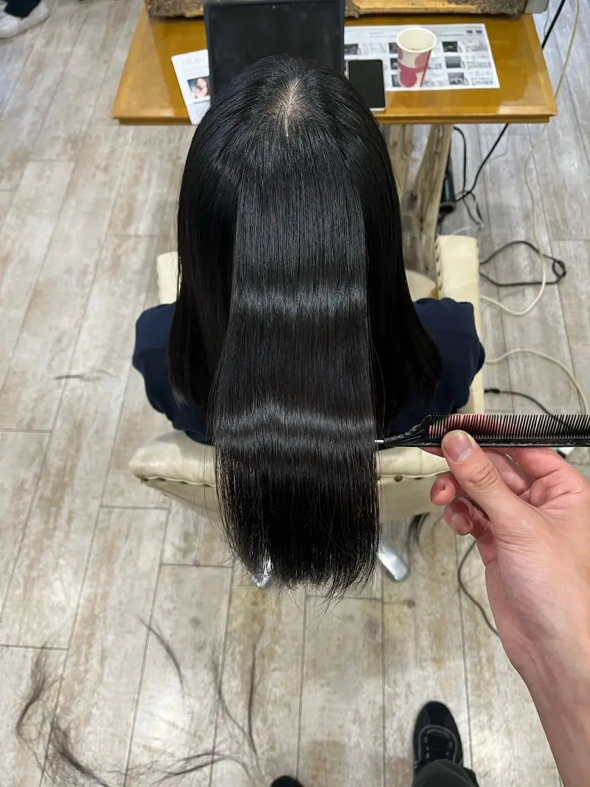 ロング カラー パーマ カット ヘアカラー 縮毛矯正 トリートメント ヘッドスパ 美髪縮毛矯正/ 極髪質改善/ヨウスケのヘアスタイル