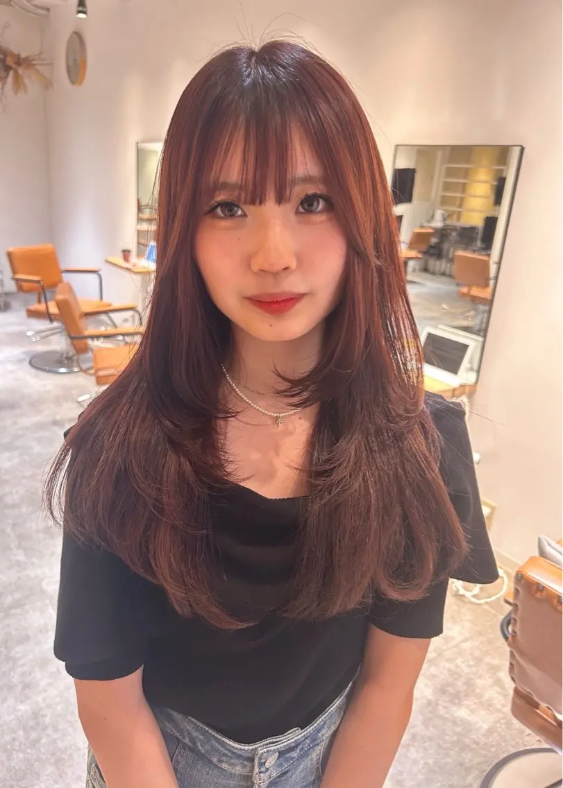 ロング レイヤーカット 縮毛矯正/髪質改善/ 橿原神宮前/中村吉平のヘアスタイル