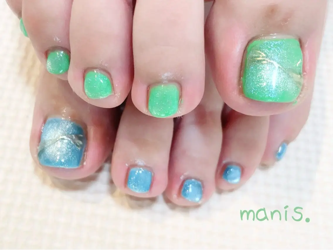 フットジェルネイル👣✨ 5,500円♪ワンカラー❤️自店オフ無料(他店オフ代+1,650円)の写真