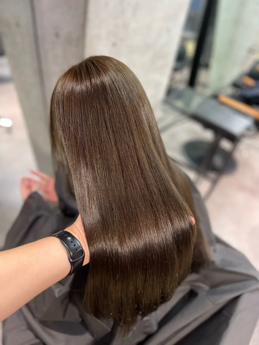 セミロング カラー 髪質改善/堀江 ケアカラーtoshiのヘアスタイル