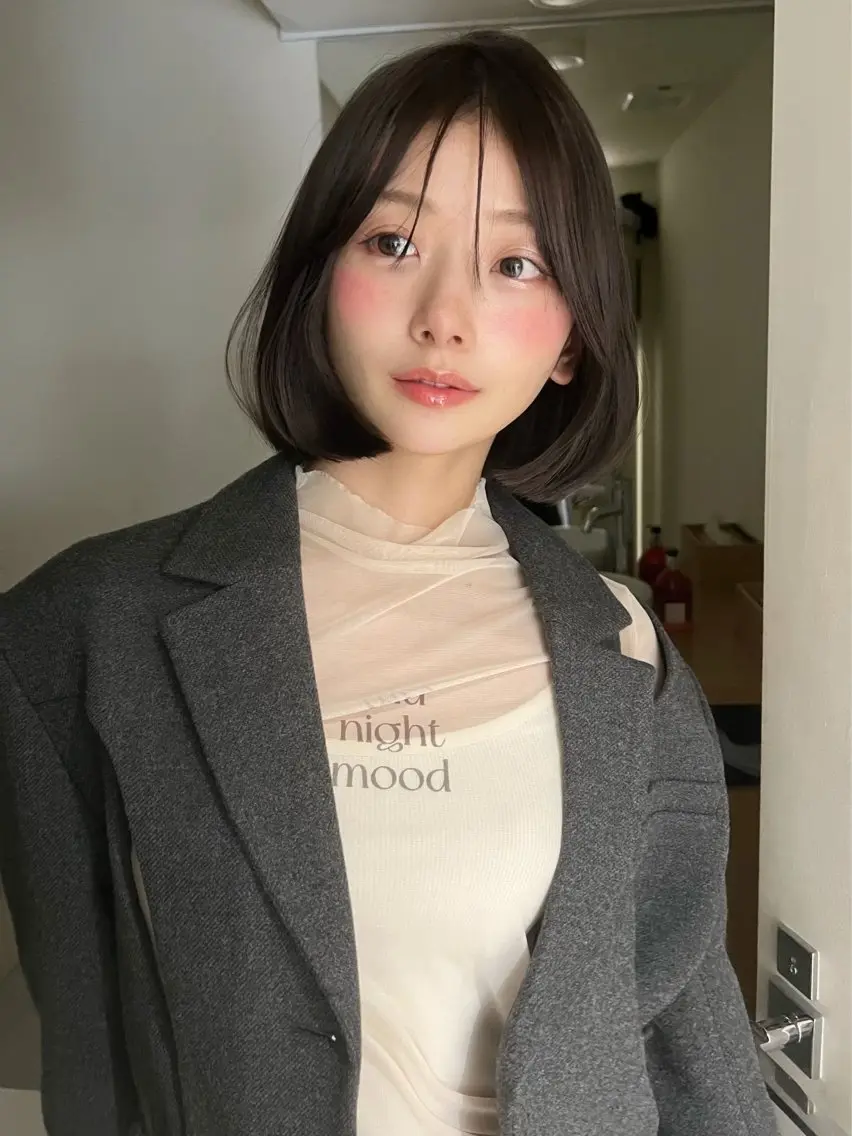 ショート ボブ カット 小顔ボブ jilblanカホのヘアスタイル