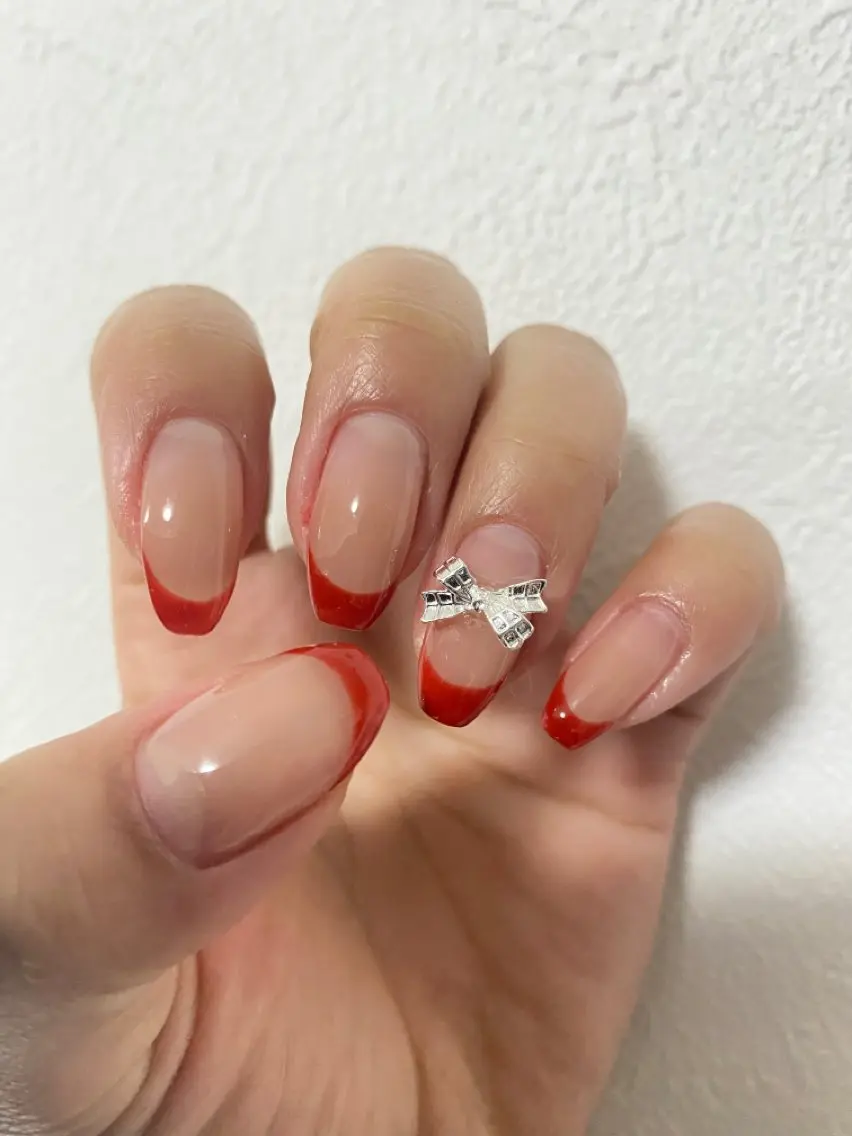 ネイル フレンチネイル リボン HandS ネイル 自宅サロンのネイルデザイン