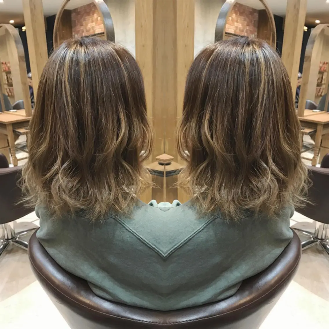 ミディアム カラー ヘアカラー 重政 和樹のヘアスタイル