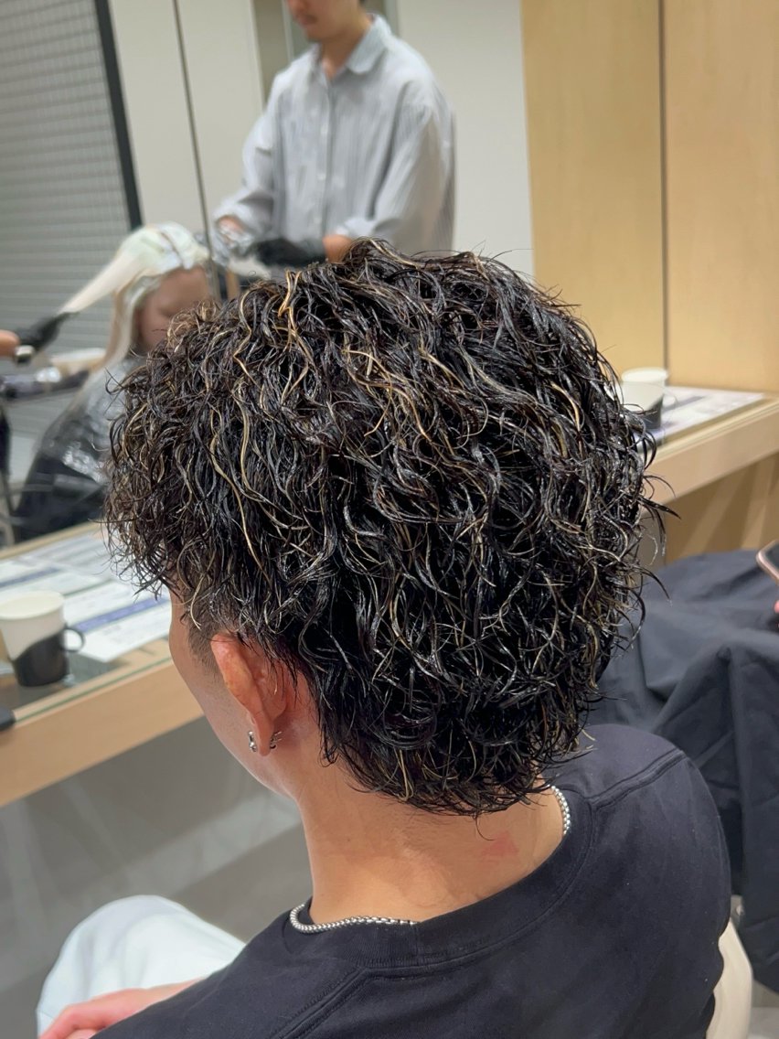 パーマ メンズ フェードカット メンズハイライト メンズパーマ カット パーマ 🐲ツイスパ🐲 フェード/龍のヘアスタイル