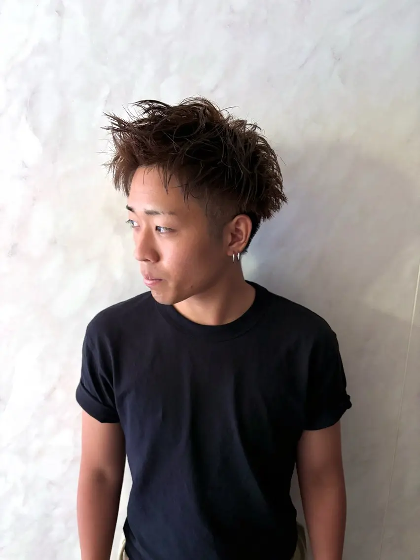ショート パーマ 本厚木パーマ&ブリー チMEN'Sショートのヘアスタイル